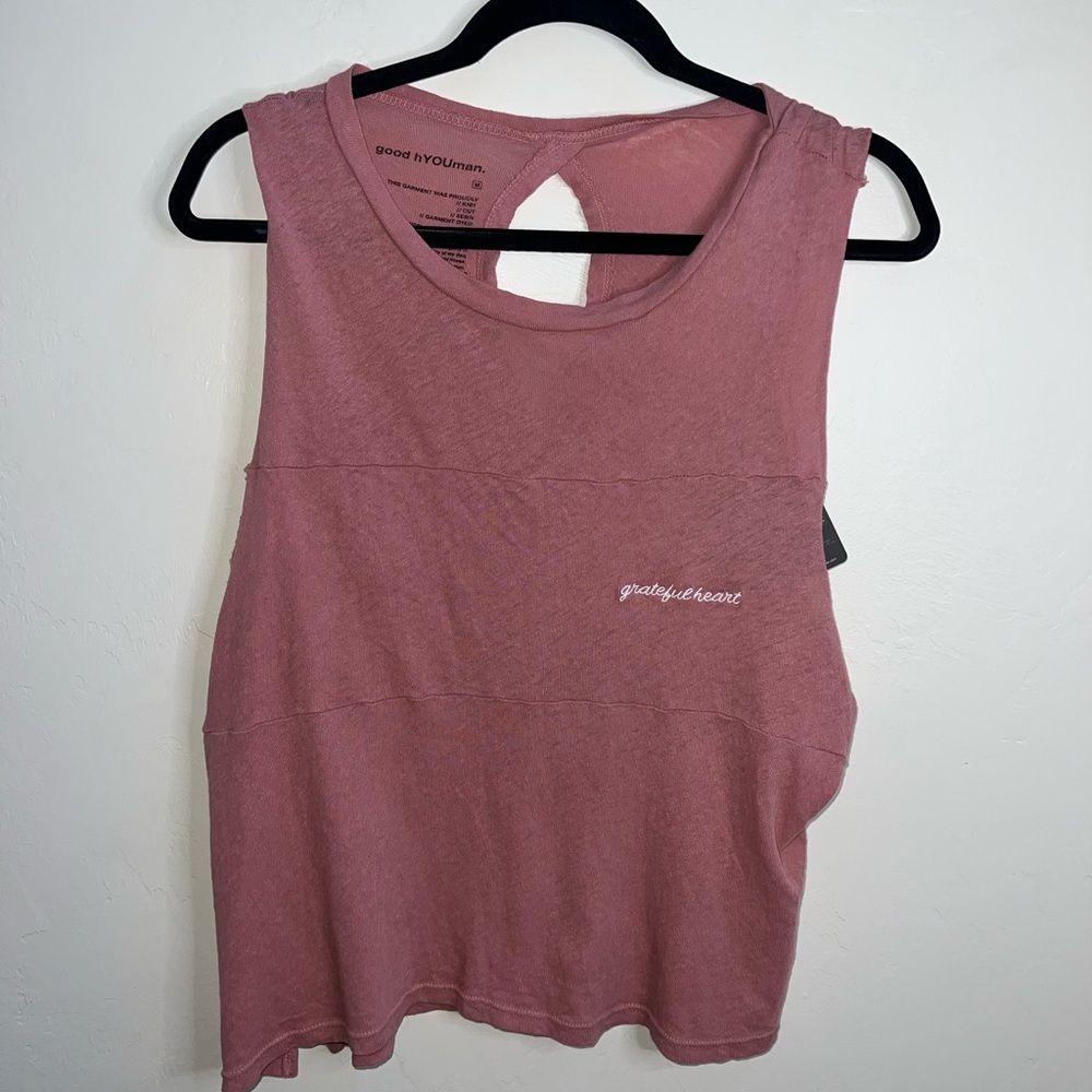 Good hYOUman Mauve Woman's Grateful‎ Heart Tank top 100% Cotton